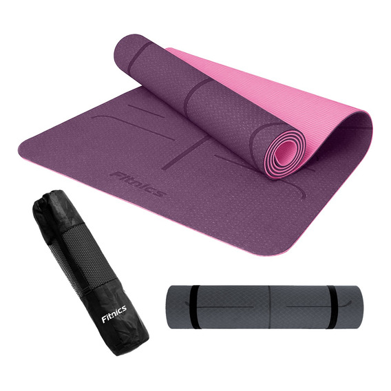 Mat Yoga Colchoneta Eco 6mm Doble Color Guías +bolso +correa