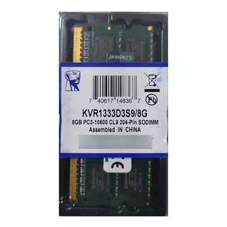 Kingston Memoria Ram Ddr3 8gb 1333/10600 Mhz Laptop