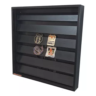 Porta 60 Medalhas Coleção (estante C/ Portas) Quadro (preta)