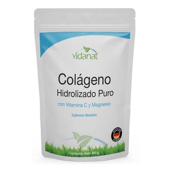 Colágeno Vidanat Hidrolizado Puro Vitamina C Y Magnesio 300 g Para Osteoporosis