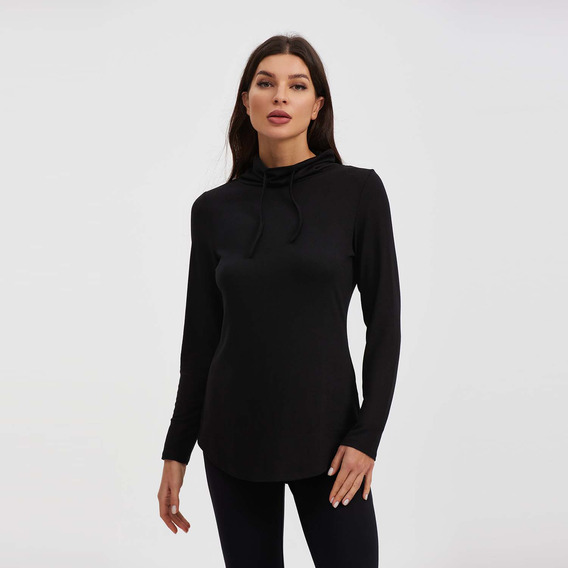 Sweater Mujer Con Bolsillo Negro Fashion's Park 365