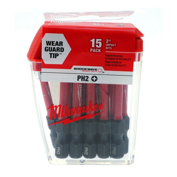 Set De Puntas De Impacto Milwaukee Ph2x2'' 15 Pzs 48-32-5004