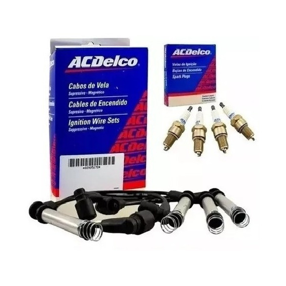 Kit Cables + Bujías Acdelco Spin Corsa Prisma 1.4 338/677