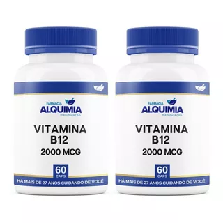 Vitamina B12 2000mcg 60 Cp - Metilcobalamina - Kit 2 Frascos
