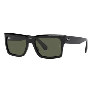 Anteojos De Sol Ray-ban Inverness Standard Con Marco De Acetato Color Polished Black, Lente Green Clásica, Varilla Black De Acetato - Rb2191