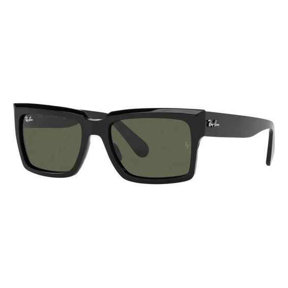 Anteojos de sol Ray-Ban Inverness Standard con marco de acetato color polished black, lente green clásica, varilla black de acetato - RB2191