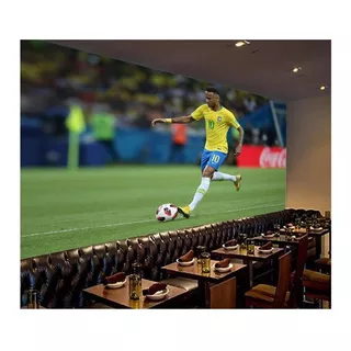 Papel De Parede Esportes Futebol Bola Campo 3d 4m² Spt51