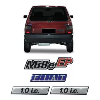 Kit Adesivos Fiat Uno Mille Ep 1.0 I.e Emblemas Resinado