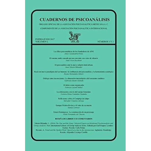 Cuadernos De Psicoanalisis, Enero-junio De 2017,..., De Casamadrid Pérez, Ju. Editorial Createspace Independent Publishing Platform En Español