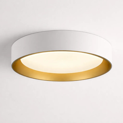 Plafon Parisa-s Blanco-dorado Ø29*7.5cm Dinamico Blanco