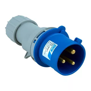 Ficha Industrial Acople Macho 2p+tierra 32a 230vca Ip44 Color Azul