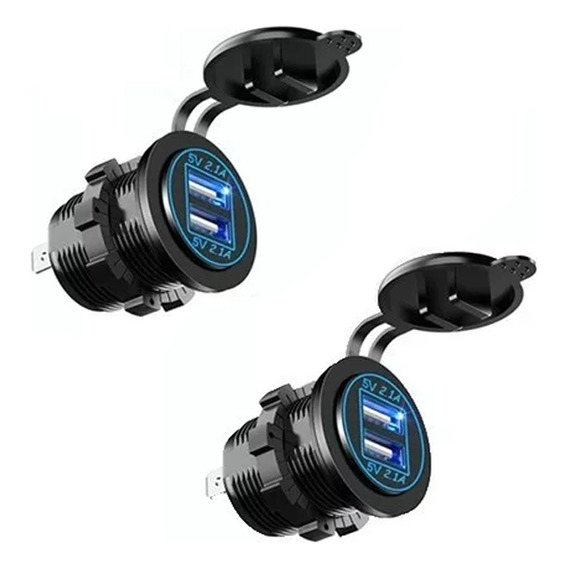 12v 2.1a Para Cargador Iluminado Dual Usb Salida Coche Moto