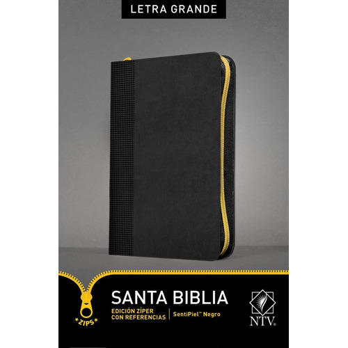 Santa Biblia NTV, Edición zíper con referencias, letra grande, de Nueva Traducción Viviente. Editorial Tyndale, tapa blanda en español