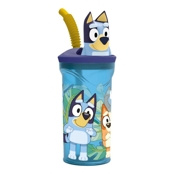 Vaso Sorbete Infantil 360ml Con Figura 3d Escolar Color Bluey