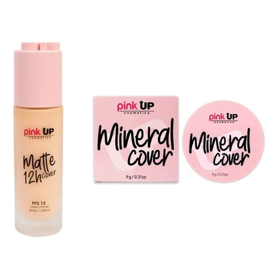 Maquillaje Matte Cover Pink Up 12 Horas + Mineral Cover