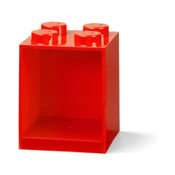 Estante Contenedor Lego Shelf 4 Apilable Y Colgante Color Rojo