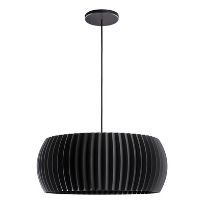 Lampara Colgante Roma 40cm Negro Sustentable 3d Apto Led E27