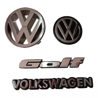 Juego Emblemas Vw Golf A2 88-92 Cromados Adhesivos