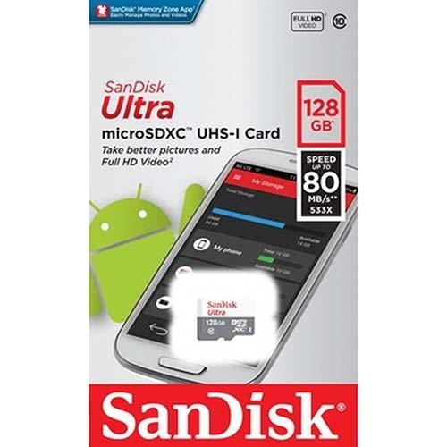 Kit de 2 tarjetas microSD Sandisk Ultra de 128 GB, clase 10