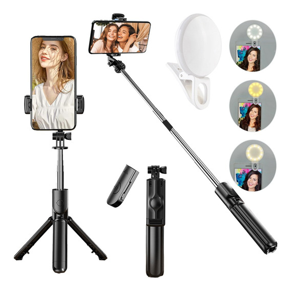  Palo Selfie Mando Con Control Remoto Y Trípode Bluetooth