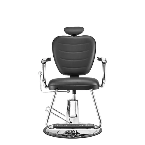 Cadeira De Barbeiro Reclinável Harley Profissional Dompel Cor Preto/Branco