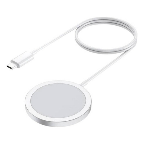 Cargador Inalámbrico Qi Magsafe 15w Compatible Para iPhone Color Blanco