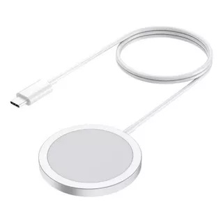 Cargador Inalámbrico Qi Magsafe 15w Compatible Para iPhone Color Blanco