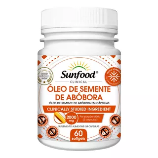 Semente De Abobora Capsulas Softgel 2000mg Sunfood Sabor Sem Sabor