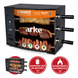 Assador Elétrico Arke Vitta Smart 03 Espetos Rotativo 220v Cor Preto