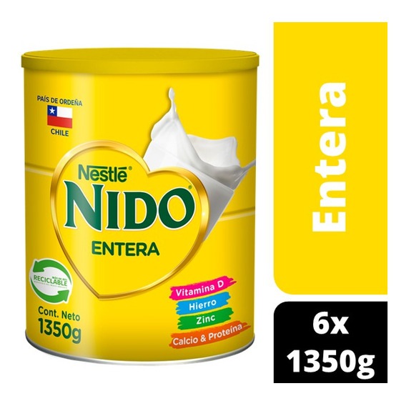 Leche En Polvo Nido® Entera Tarro 1350g Pack X6