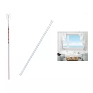 Barra Extensible 110-200cms Cortina De Ducha Acero Cromada Color Blanco