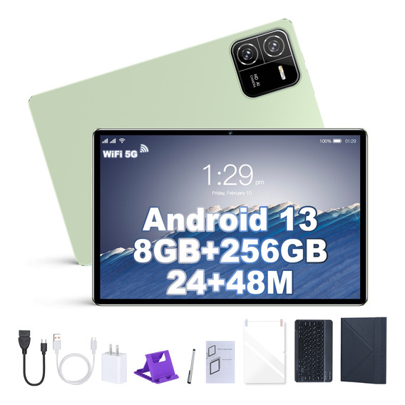 10.1'' Tablet Android 13 8gb+256gb Con Teclado Wifi 