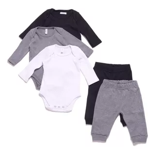 Conjunto 5 Piezas Bebé Body Y Pantalón Algodón Baby Ginos