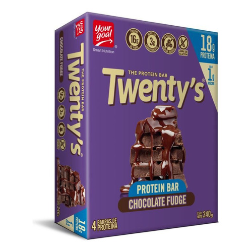  Box 4 Barras Twentys Chocolate Fudge - Your Goal