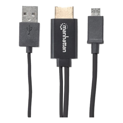 Cable Mhl Manhattan De Micro Usb A Hdmi Con Usb-ap/alime /v Color Negro