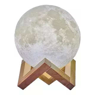 Luminária Lua 3d Led Abajur Promoção Decoração Quarto Base
