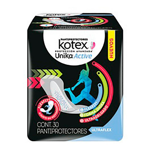 Pantiprotectores Kotex Unika Active Uso Diario 30 Protectores