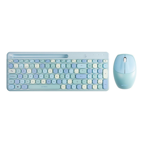 Combo Inalámbrico 2 En 1 Mk470 Teclado + Mouse Delgado Azul Color del mouse Celeste Color del teclado Celeste