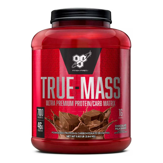 Suplemento en polvo BSN  True-Mass hipercalórico sabor chocolate milkshake en pote de 2.64kg