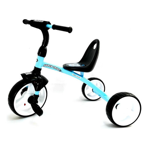 Triciclo Infantil Reforzado Con Ruedas Grandes De Goma Color Celeste