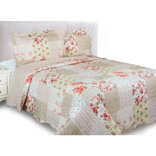 Colcha Floral Doble Vista, King Size. Dormireal