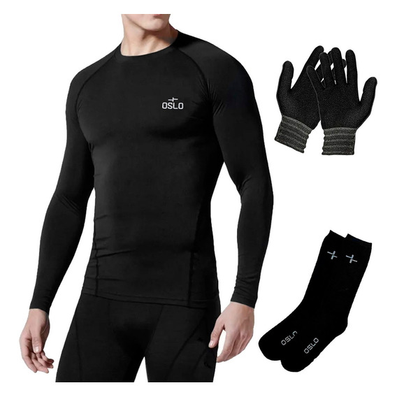 Conjunto Termico Equipo Oslo + Guantes Medias Primera Piel 