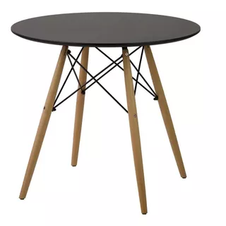 Mesa Eames Circular 80cm Negra Moderna _____________ Sillas