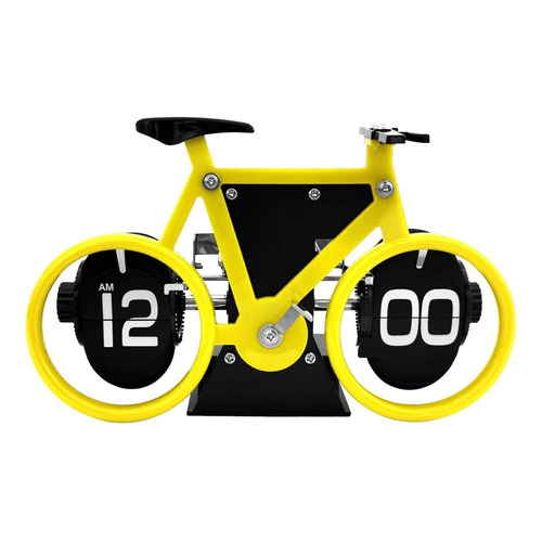 Reloj Decorativo Flip Bicicleta De Escritorio (dif Colores) Color Amarillo