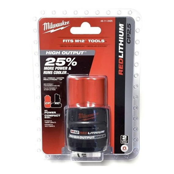 Milwaukee Batería M12 High Output 2.5 Amperios 48-11-2425