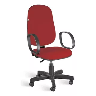 Cadeira De Escritório Shop Cadeiras Presidente Giratória Braços Gamer Ergonômica  Vermelha Com Estofado De Tecido