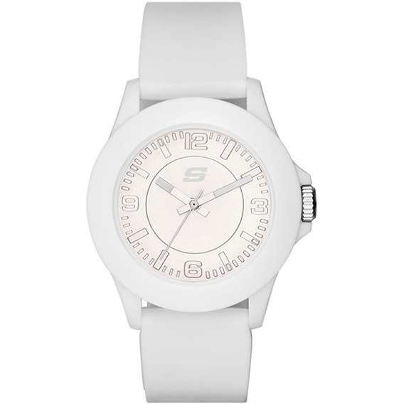 Skechers - Reloj Digital Sr6023 Para Mujer Color de la correa Blanco Color del bisel Blanco Color del fondo Blanco