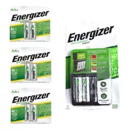 Cargador Energizer Maxi Aa Aaa + 6 Pilas Recargables Aa 