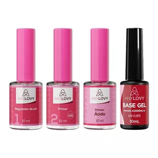 Kit Preparadores + Base Gel 10ml Anylovy Nails