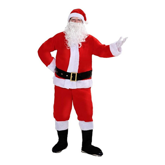 Disfraz De Papá Noel Para Hombre, Traje Navideño De Lujo Para Adulto
